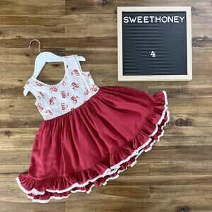 SweetHoney (Whim & Wander) OC Tiny Dancer Sleeveless Floral Dress Red Cream 4T